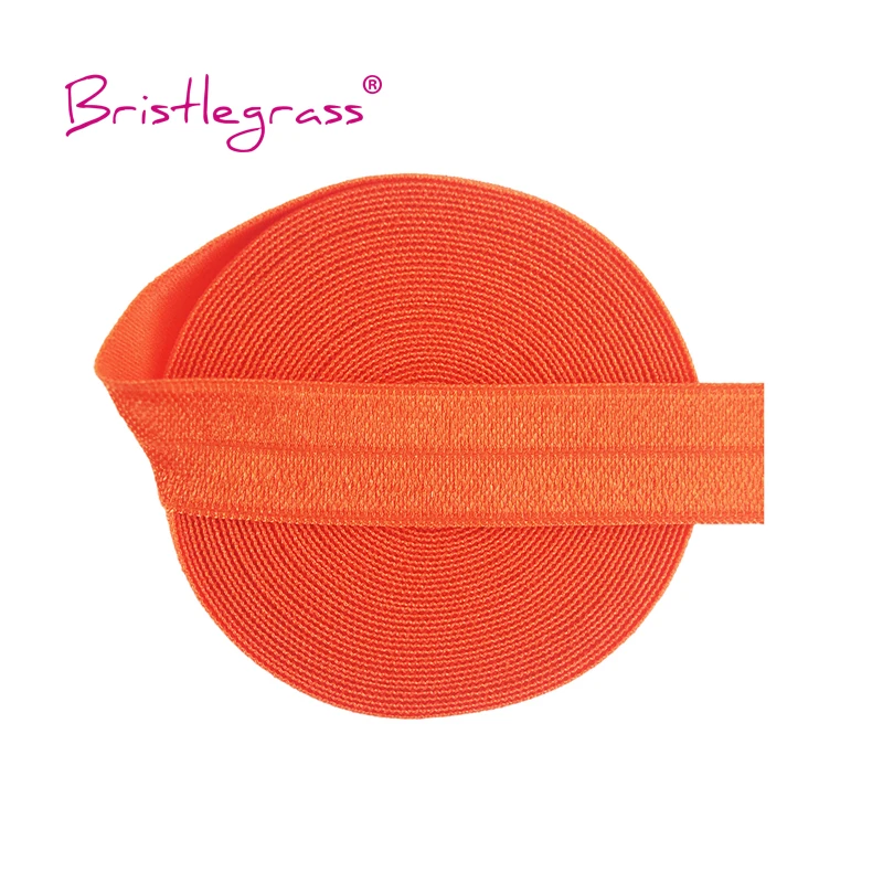 BRISTLEGRASS 2 5 10 Yard 5/8" 15mm Solid Color Shiny FOE Fold Over Elastic Spandex Band Hair Tie Headband Dress Sewing Lace Trim image 3