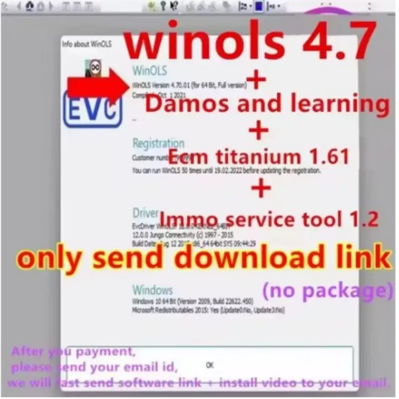 

Newest ECU Programming Tool, Winols 4.7 Software + Files We Give 93GB + ECM TITANIUM 26100 + Tool