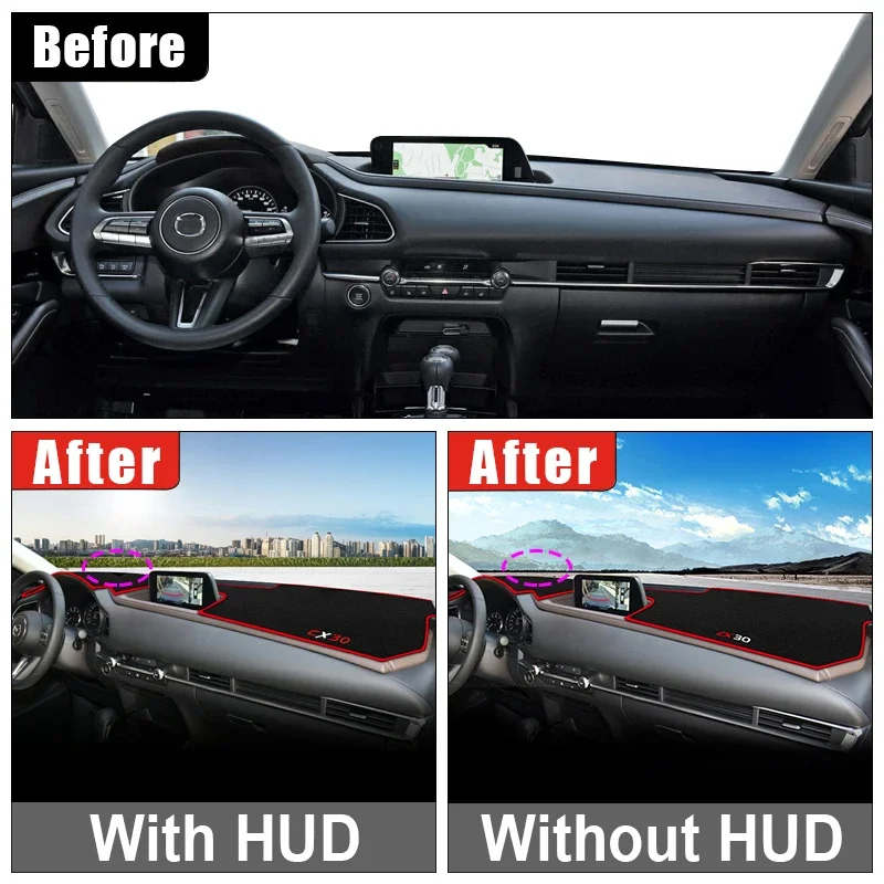Car Dashboard Cover Avoid Light Pads Sun Shade Mats Interior Accessories For Mazda CX-30 CX30 CX 30 DM 2019 2020 2021 2022 2023