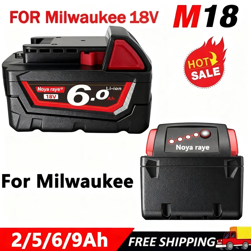 For Milwaukee 12V/18V 3Ah 6Ah 9Ah 18650 Lithium Replacement Battery For Milwaukee 48-11-1860 48-11-1