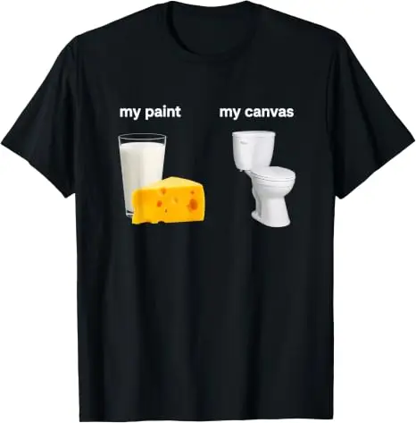 Milchkäse, meine Farbe, die Toilette, meine Leinwand, lustiges Milchprodukte-Humor-T-Shirt, Y2k, Laktoseintoleranz, Badezimmer, Essen, Grafik, Witz, Spruch, T-Shirt – Detail 9