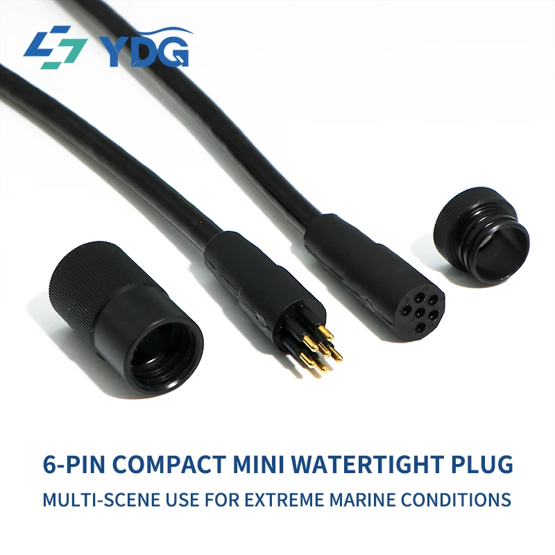 MCIL6F+MCIL6M SubConn Compatible Micro Underwater Connector Male & Female Watertight Gold Plated Stainless Steel Marine Offshore