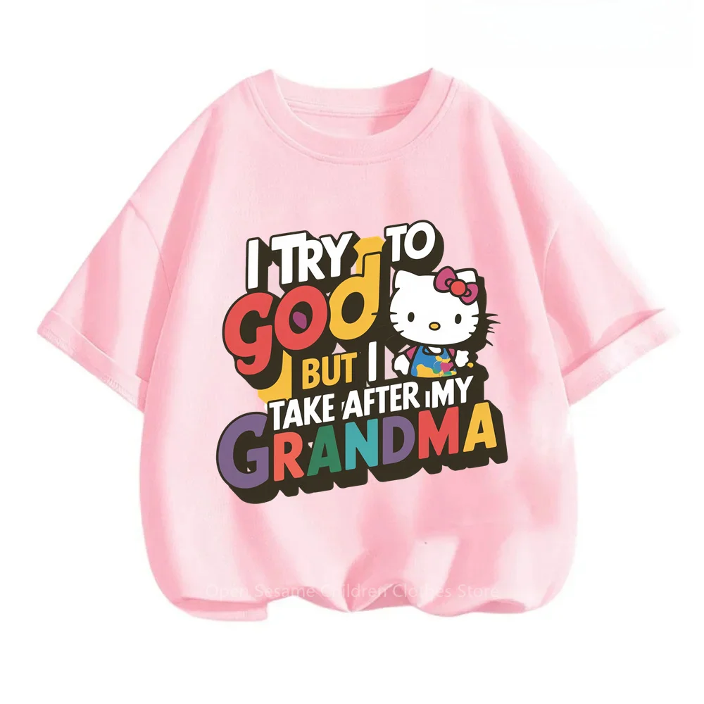 

Веселые футболки с рисунком Hello Kitty-классные Мультфильмы для мальчиков и девочек-идеально подходят для игр на открытом воздухе, отдыха и повседневной носки