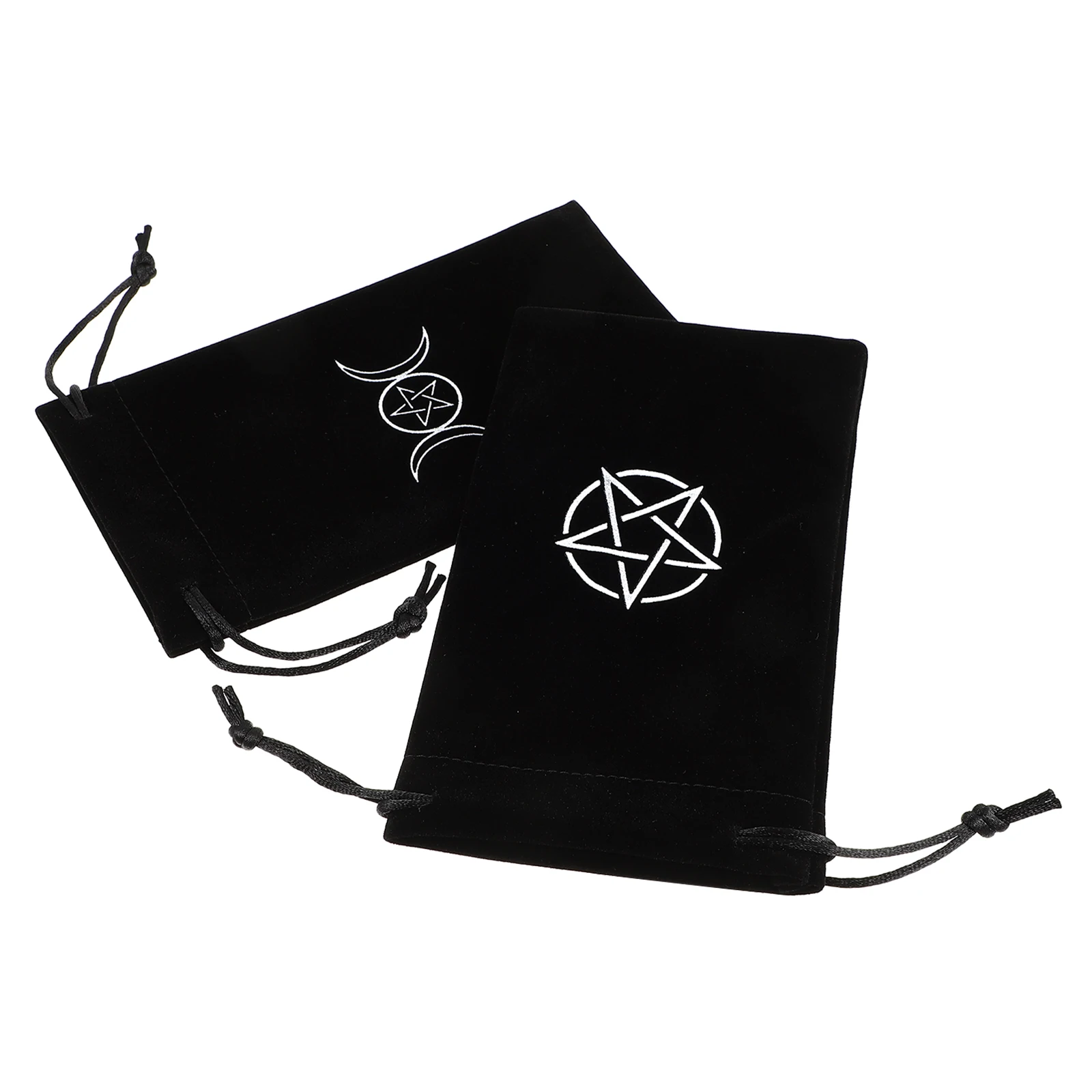 

2Pcs Premium Tarot Card Holder Drawstring Bag Pentacle Print Storage Pouch Lightweight Portable for Travel and Daily Use