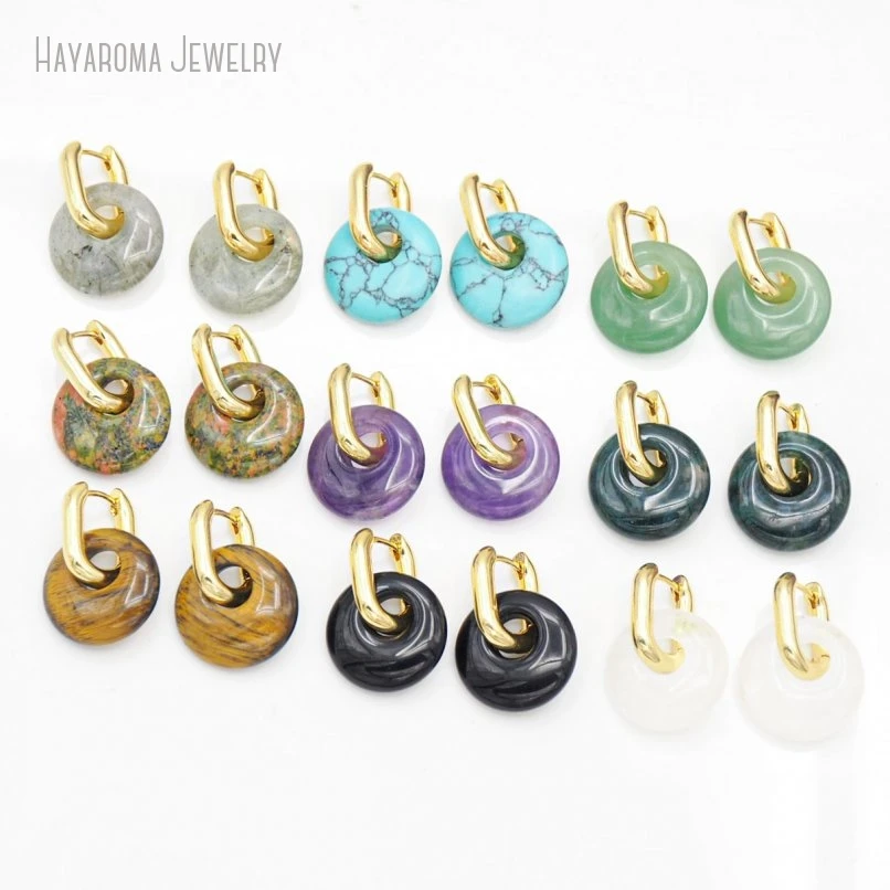 

10Pcs Wholesale Metal Gold Color Copper Round Coin Shape Circle Earrings
