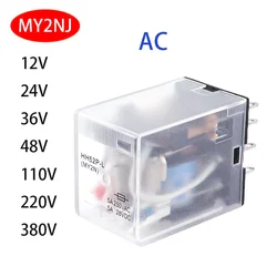 1PCS AC 12V 24V 36V 48V 110V 220V 380V electromagnetic relay With LED indicator HH52P MY2 series 12VDC HH52P-L MY2NJ