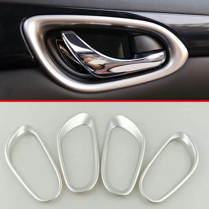 

ABS Pearl Chrome Inside Interior Door Handle Cover Trim For Nissan Sentra 2016 2017 Car Accessories Stickers