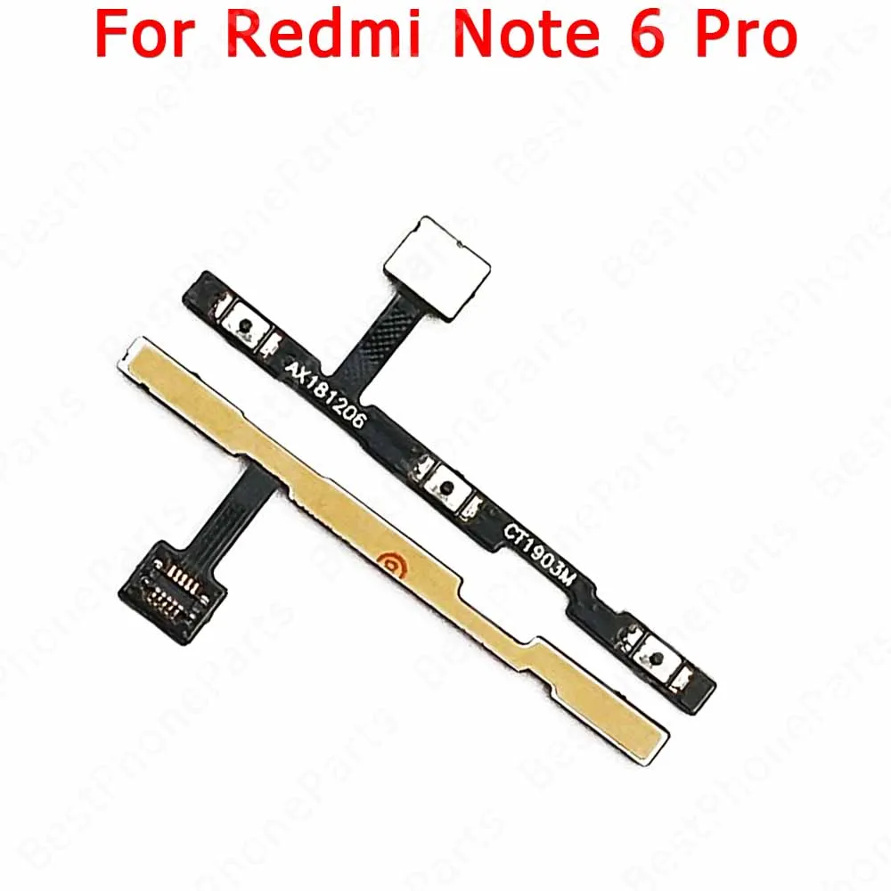 For Xiaomi Redmi Note 4 4X 5 5A 6 7 8 8T 9 Pro 9S Power On Off Switch Volume Replacement Side Button Mute Repair Flex Cable