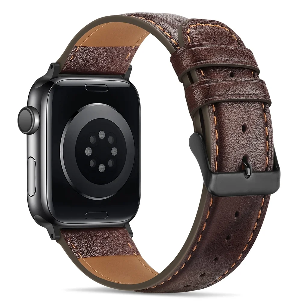 Retro Leather Strap for Apple watch band 44mm 49mm 45mm 41mm 40mm Loop bracelet 45 mm correa iWatch series ultra-8-7-SE-6-5-4-3