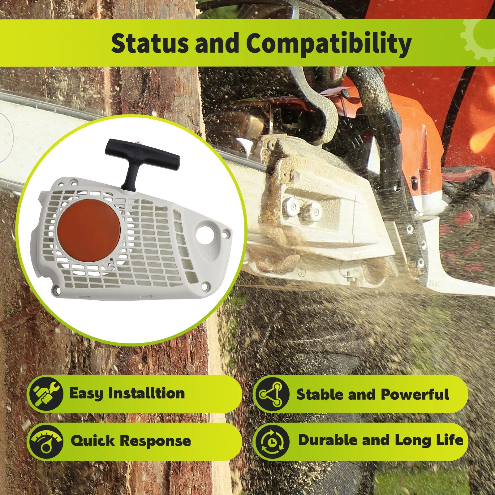 Recoil Starter Assembly 11370802100 For STIHL MS191 MS192 MS193T MS194T Chainsaw Pull Start Parts