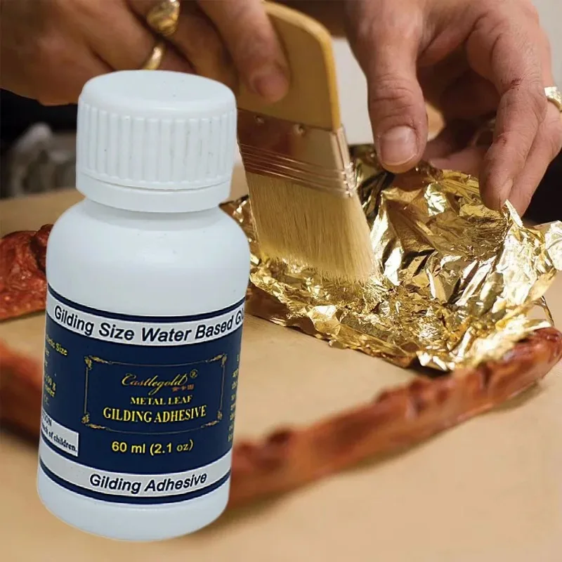 100ml/200ml Golden Leaf Gilding Adhesive Kit - Water-Based Epoxy Resin Glue for Metal Foil, Crafts & Jewelry Making on Wood, Gla