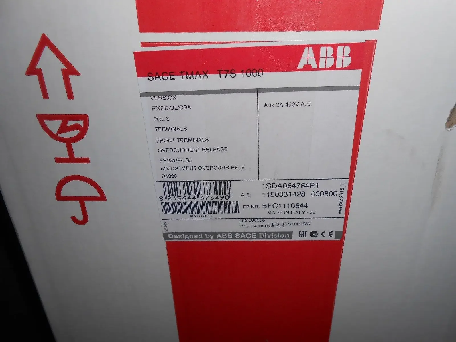 

2025 ABB's New Original Tmax Molded Case Circuit Breaker, T7S1000 PR331/P-LSIG R1000 FF