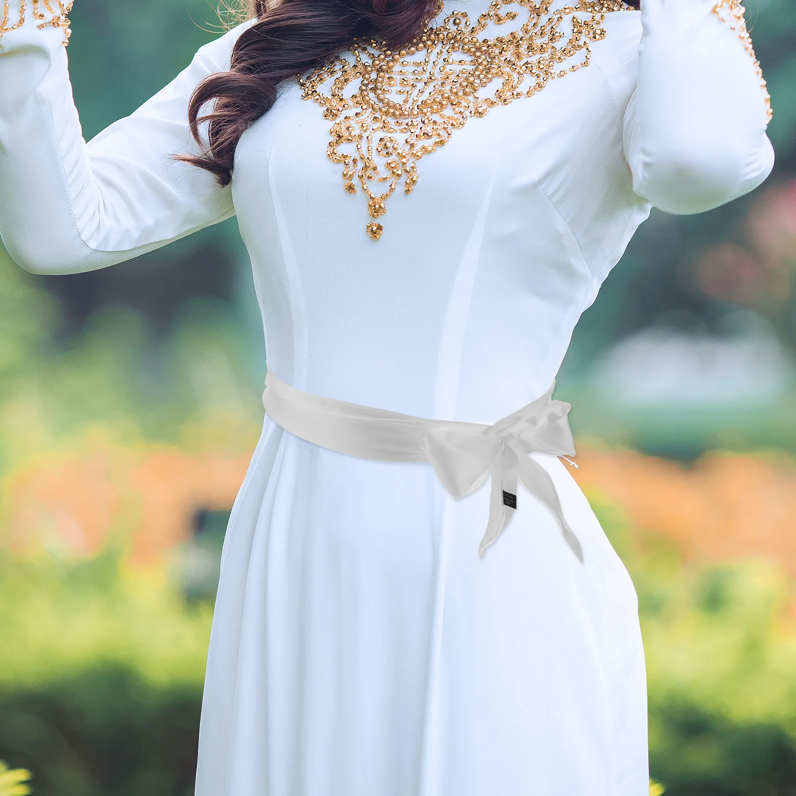 

Silk Tie Waist Belt Adjustable Length Classic Bowknot Dress Sash Belt for Women Wedding Bridal Formal Belts for Women