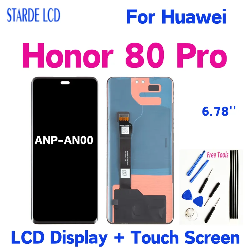 

6.78 " AMOLED For Huawei Honor 80 Pro ANP-AN00 LCD Display Touch Screen Digitizer Assembly For Honor 80 pro LCD Replacement