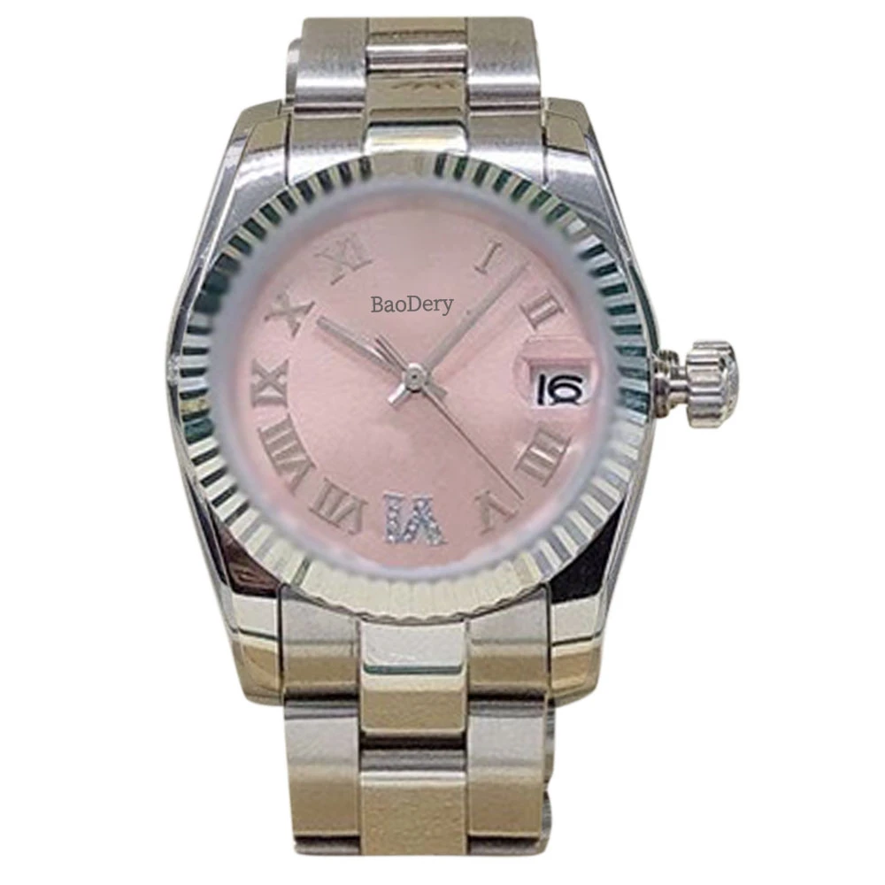 

Elegant 31mm women's watch: gold bezel, 3D Roman numerals on the teeth, the best gift for women