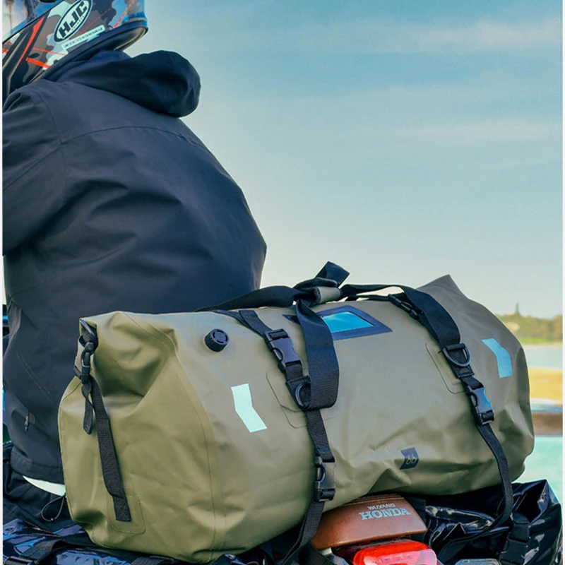 

Motorcycle Waterproof Tail Bag Travel Outdoor Dry Luggage Roll Pack Bag40/66 Motorbike Luggage Backpack Motorcycle Seat Bag