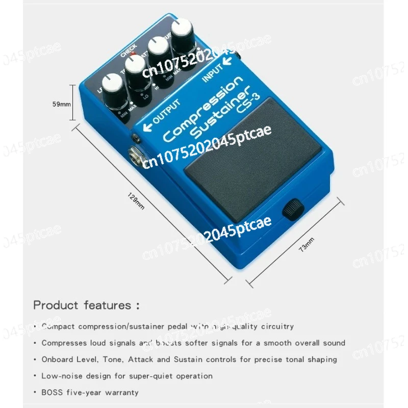 B Oss CS-3 ضاغط الحفاظ على تأثيرات الجيتار دواسة تصميم منخفض الضوضاء لتشغيل فائقة الهدوء