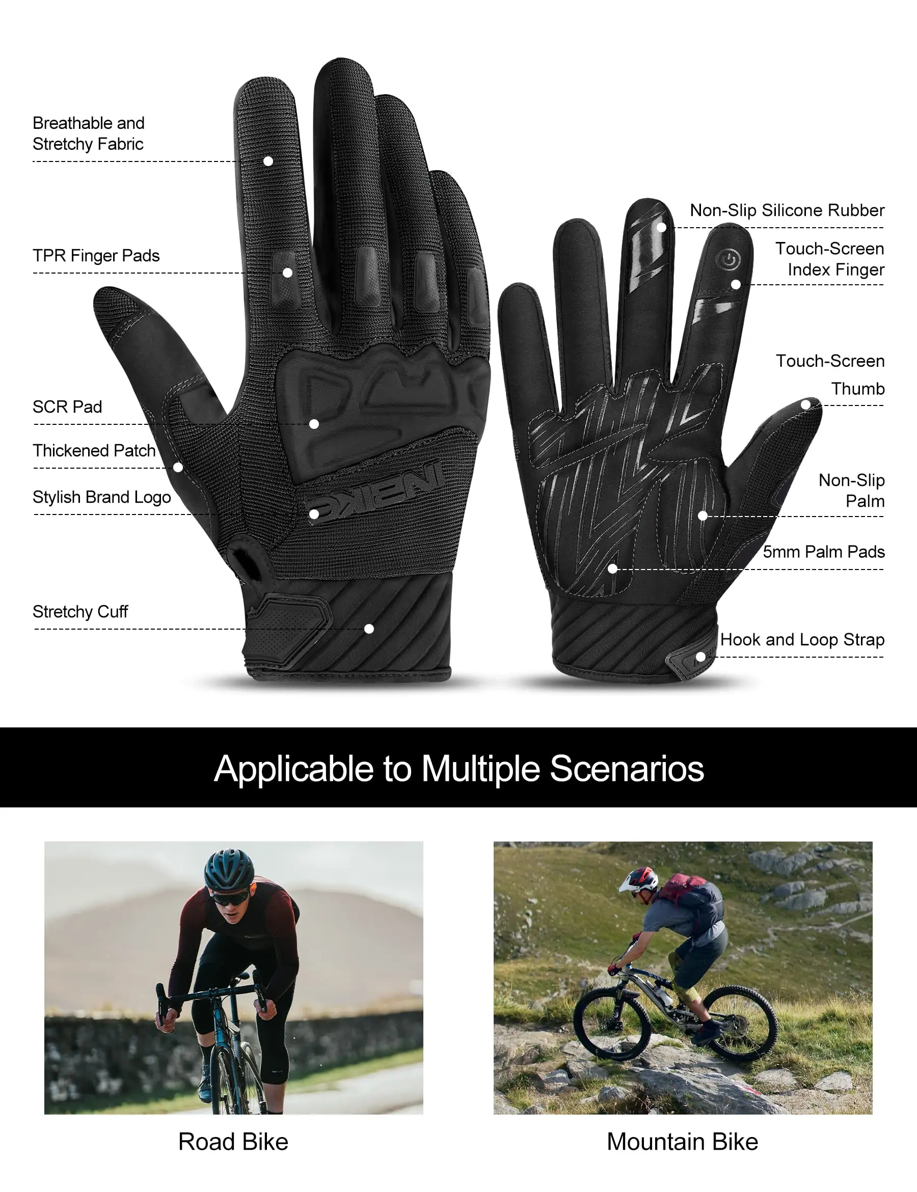 INBIKE MTB Cycling Gloves Man Touchscreen Men’s Sport Glove Mountain Bicycle for Gym Motorcycle Outdoor Cycling Bike Accessories