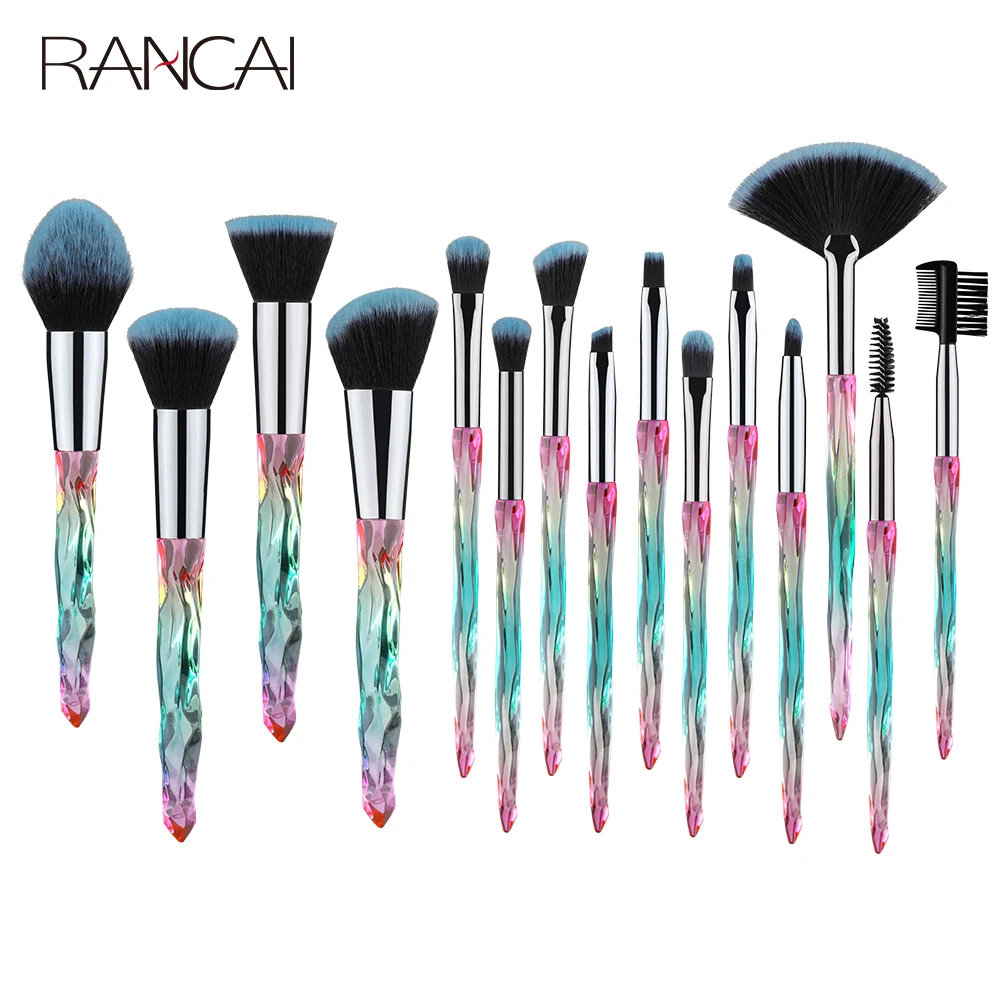 15Pcs Diamond Makeup Brushes Set Powder Foundation Blush Blending Eye shadow Lip Cosmetic Beauty Make Up Brush Tool Kit