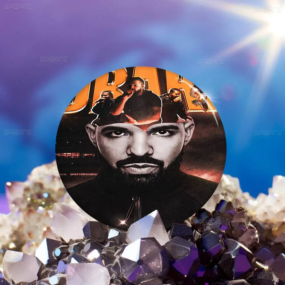 Black and White Drake Concert Cover  Round Button Pins Slogan Creative Brooches Backpack Clothes Decoration Jewelry Gifts