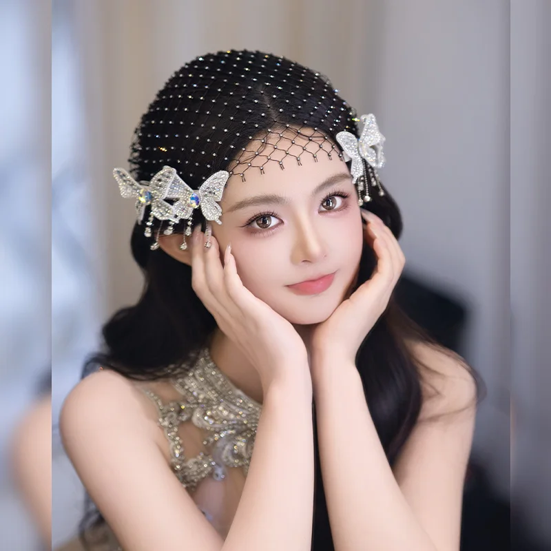 

Свадебные аксессуары для волос в стиле ретро, французский женский стиль, аксессуар с бриллиантовой бабочкой