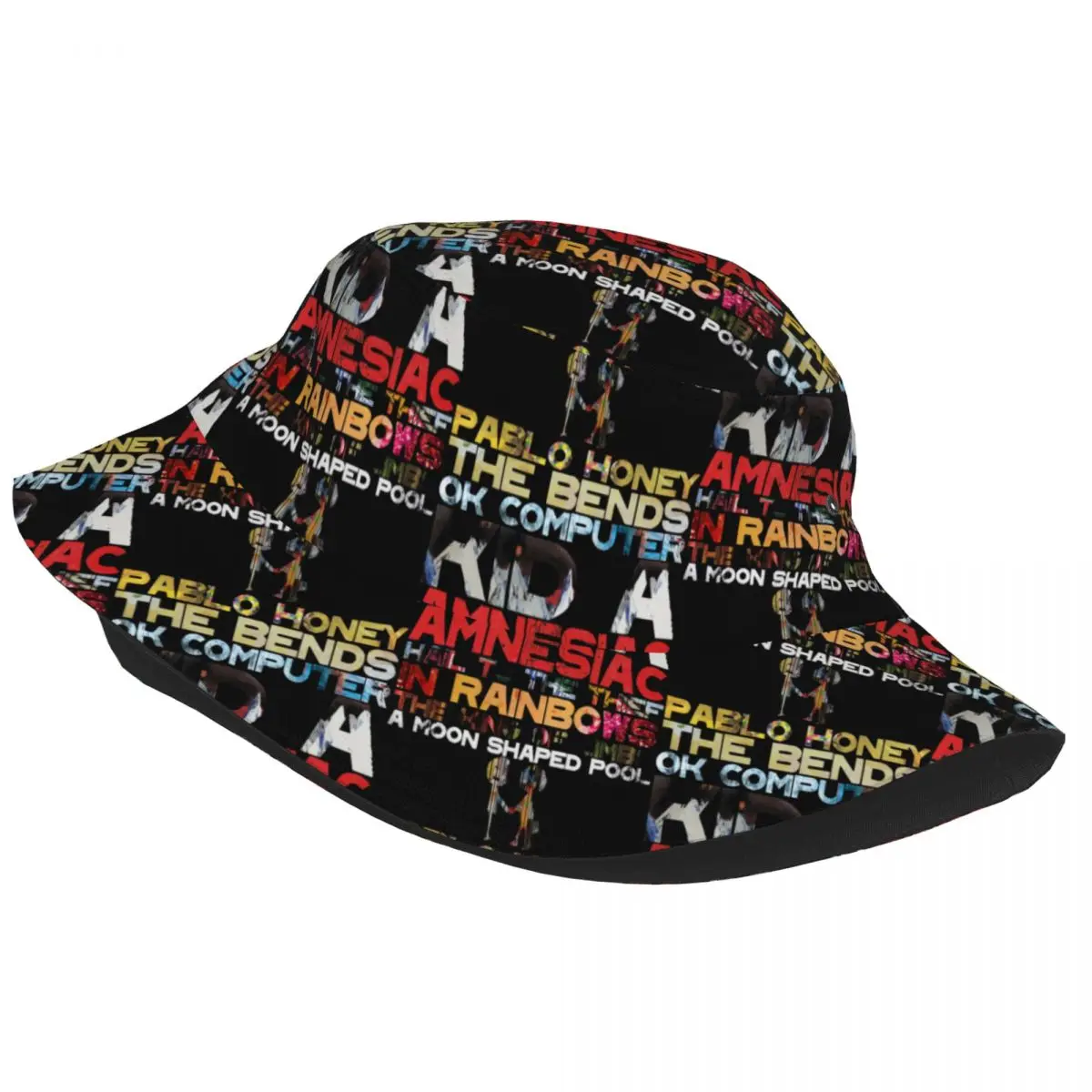 Summer Travel Headwear Radiohead Discography Merch Bucket Hat Stylish Unisex Sun Hats Bob UV Protection Fishing Cap Outdoor