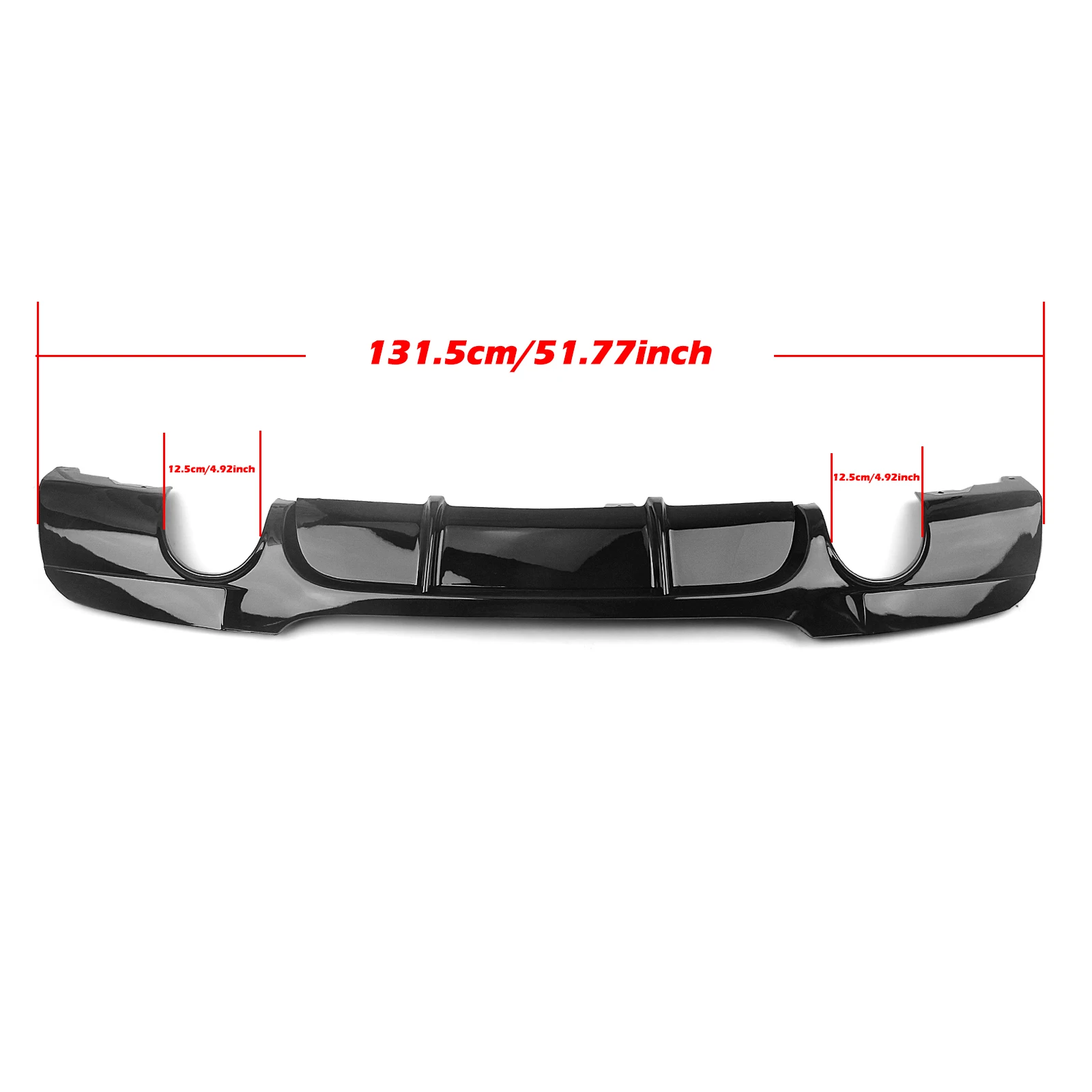 Gloss Black Car Rear Bumper Lip Boot Dual Exhaust Splitter Diffuser Spoiler Plate For BMW E90 E91 M Sport 2005-2012 - view 6
