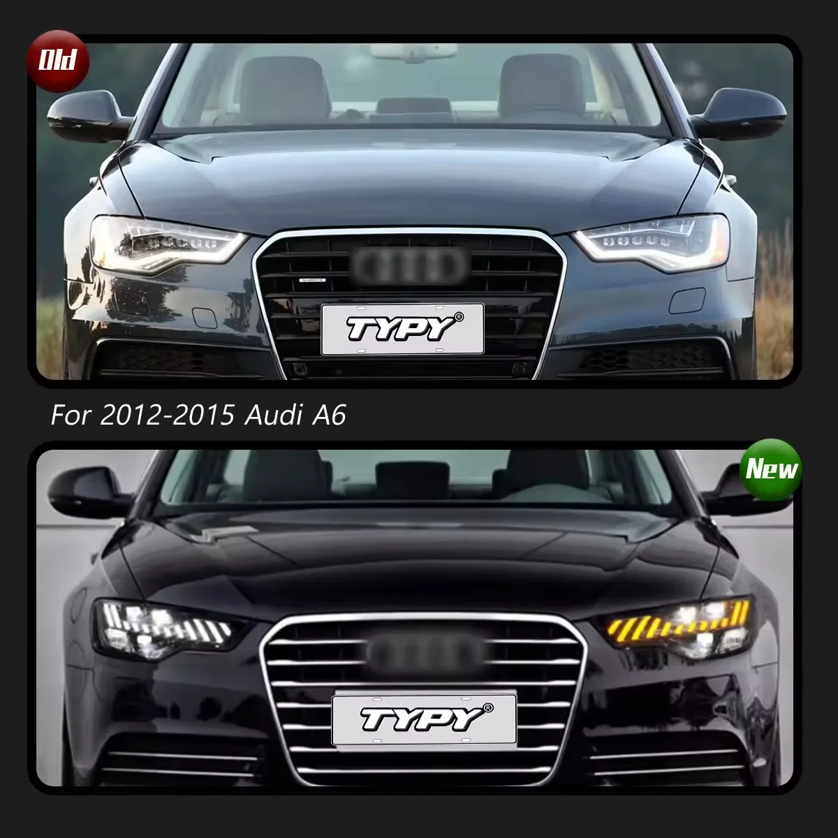 

TYPY Автомобильная светодиодная фара для Audi A6 A6L 2012-2015, обновленная модифицированная для нового DRL, динамический указатель поворота, светодиодная фара, автоаксессуары
