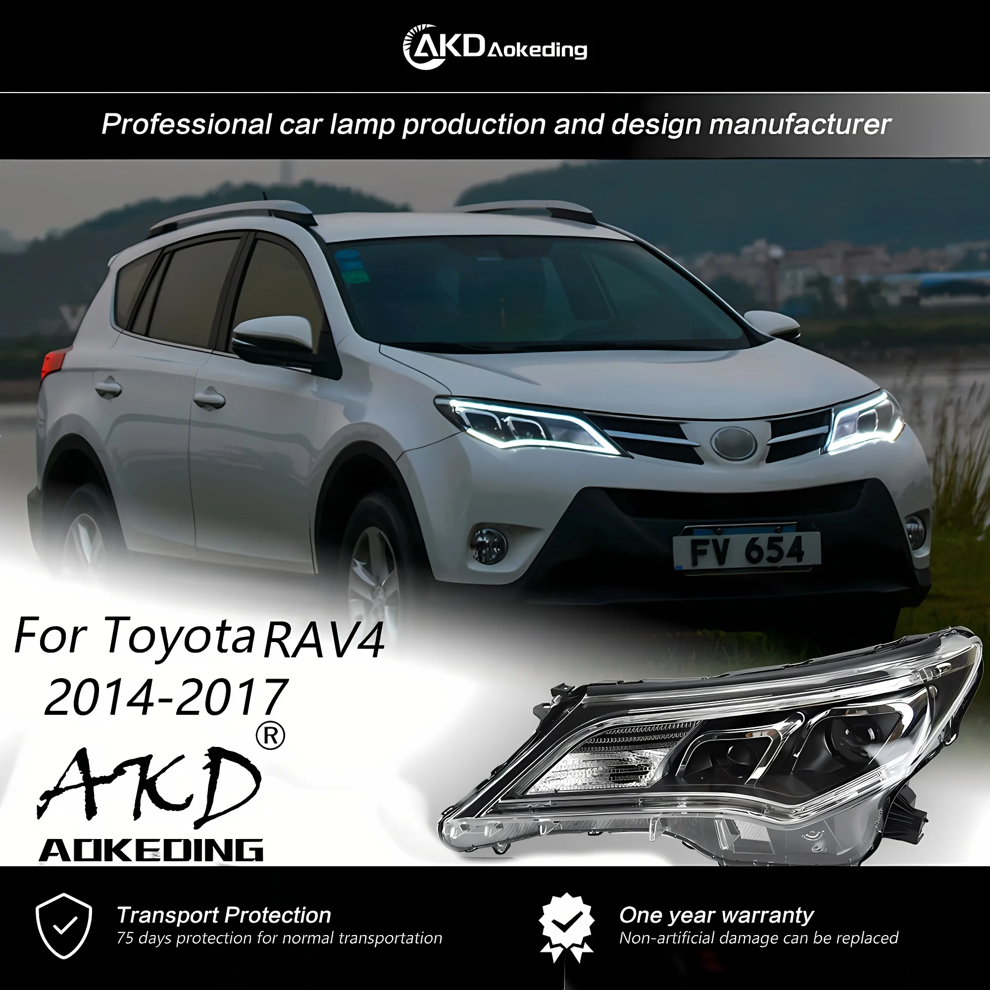 

AKD Head Lamp for Toyota RAV4 Headlights 2014-2017 RAV 4 LED Headlight DRL Hid Bi Xenon Dynamic Signal Auto Accessories 2PCS