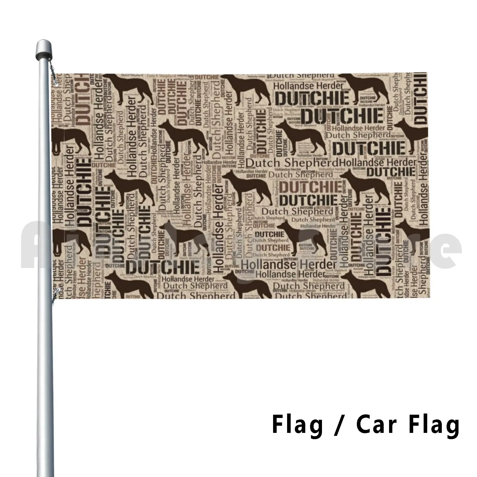 Bandera Bandera del coche Pastor holandés-Hollandse Herder-Dutchie 2803 Pastor holandés Pastor holandés holandés