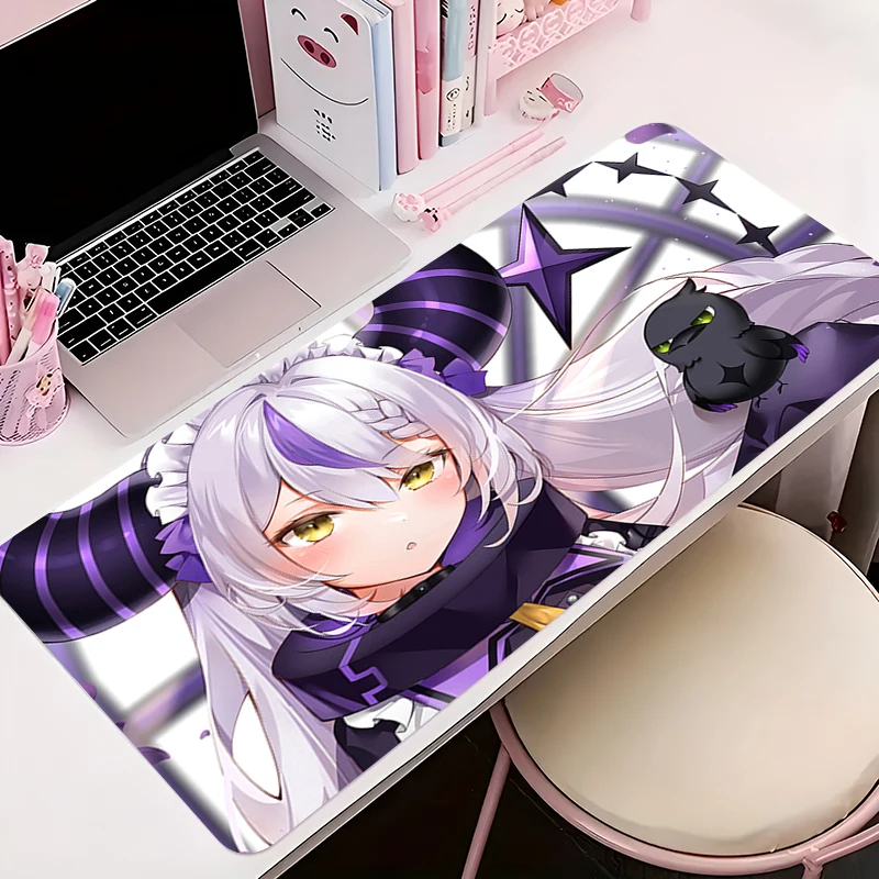 

Mouse Pad Office PC Accessories Keyboard Mat Anime Pattern Anti-slip Rubber Mousepad Gamer H-hololive La Darknesss HD Desk Mat