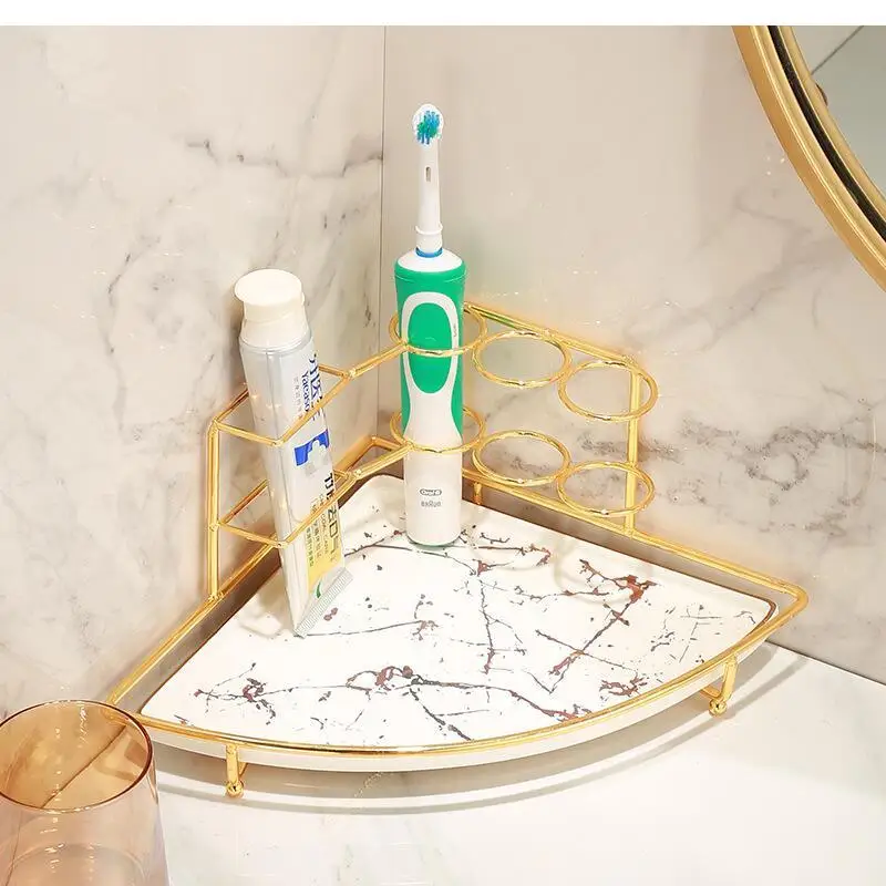 

Стеллаж для зубной щетки, туалета, ванной комнаты, чашка для полоскания рта, бытовое хранилище, скандинавский стиль, роскошное Мраморное украшение