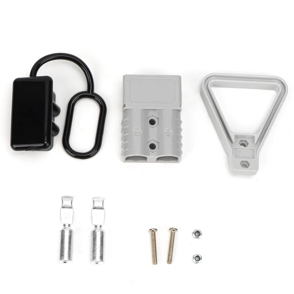 120A DC600V Battery Connectors with Handle Dust Cap Cover 4AWG Wiring Connecting Terminals Modular Quick Disconnect
