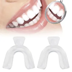 Protector bucal de silicona para dientes, Protector nocturno, bandeja bucal para bruxismo, molienda, protección blanqueadora de dientes sin ronquidos, 2/4 Uds.