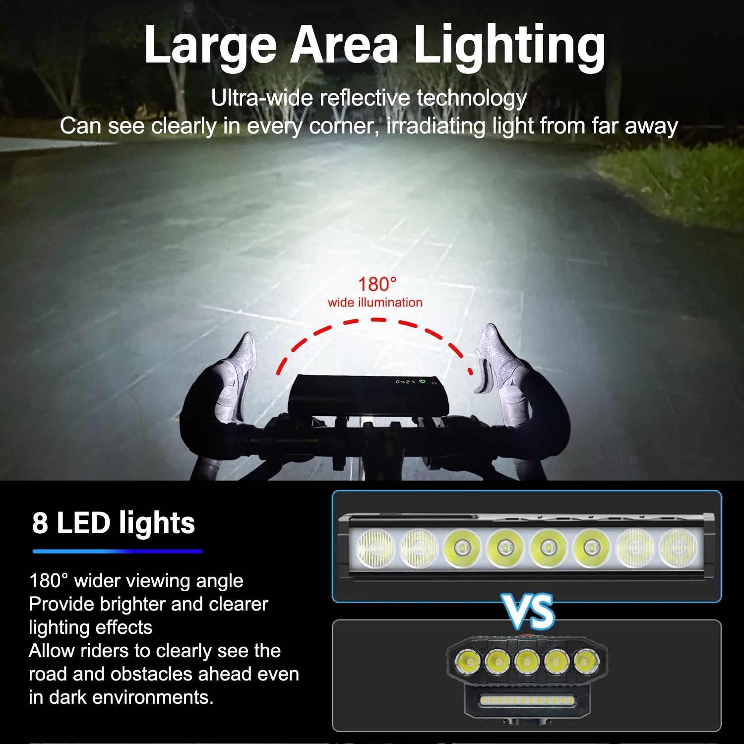 5/8 المصابيح دراجة أضواء الجبهة عالية التجويف الدراجة الخفيفة 10000mAh قوة البنك مصباح يدوي USB شحن الجبلية الطريق الدراجات ملحقات المصابيح