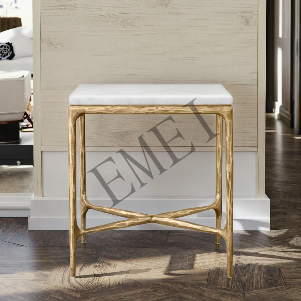 Modern Handmade Forged Solid Metal Durable Side Table Living Room Furniture Square Coffee Table