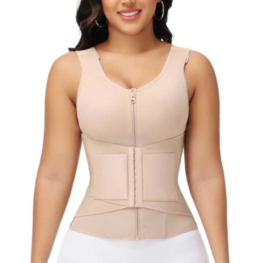 

SHAPSHE Waist Trainer for Women Tummy Control Body Shaper with Back Support Postpartum Waist Cincher with Bra