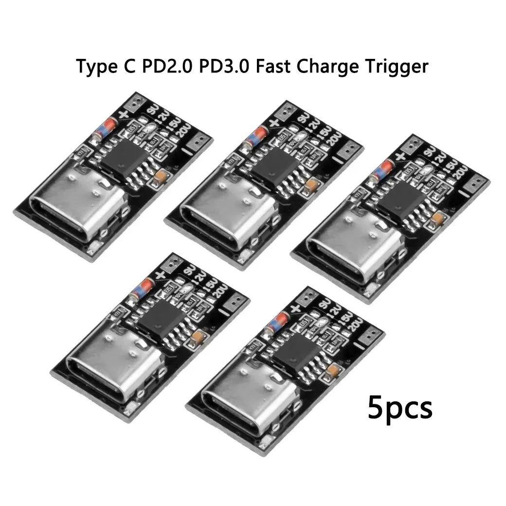 5pcs ประเภท C Pd2.0 Pd3.0 FAST CHARGE Polling เครื่องตรวจจับแหล่งจ่ายไฟ USB เปลี่ยนโมดูล Charger BOARD DIYmore