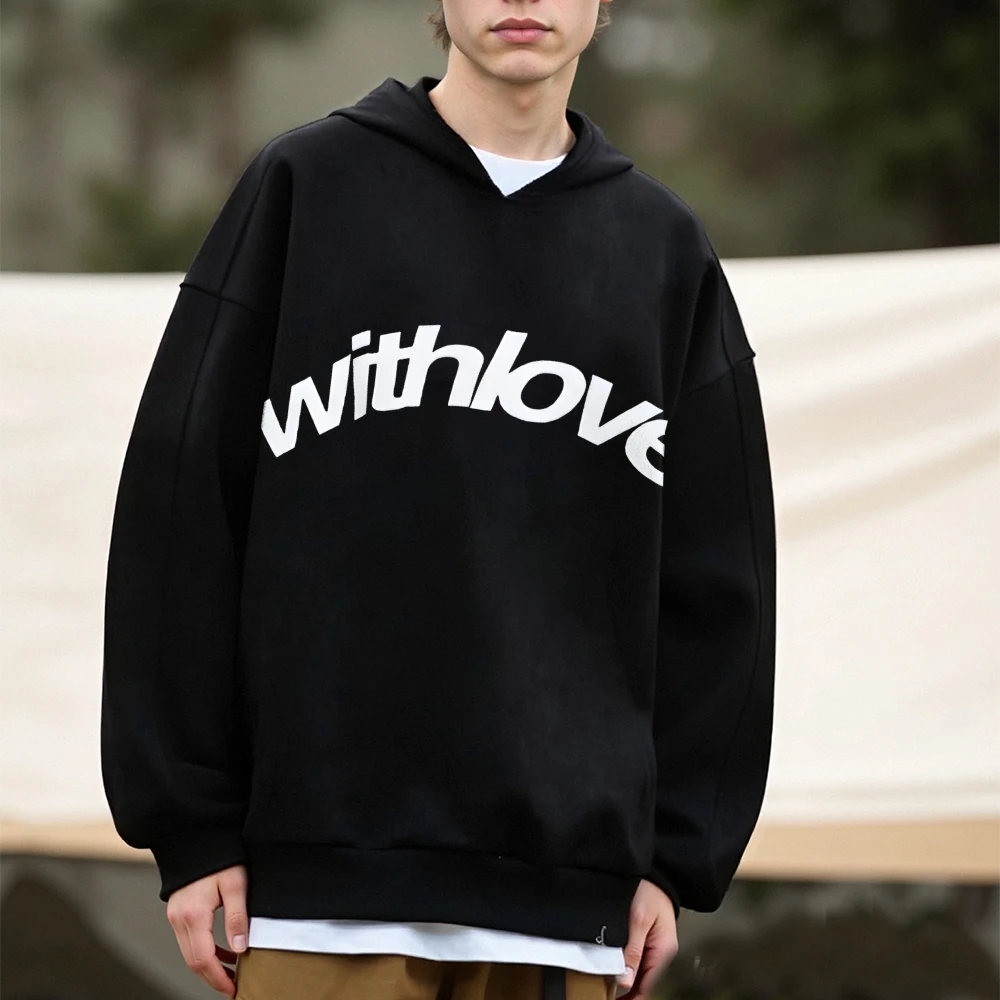 

Withlove Graphic Hoodie Long Sleeve Man Hoodies Sweatshirts Y2K Clothes Women Men Clothing Retro Vintage Classic Autumn Winter