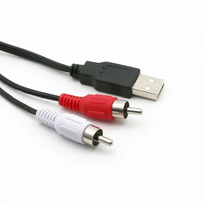 1.5m usb para duplo lótus cabo usb para 2rca cabo de áudio e vídeo set-top box tv usb para cabo de extensão de áudio