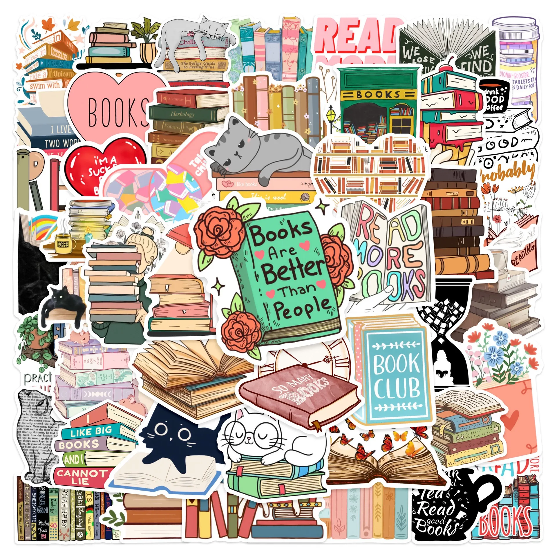 50 Stück Tagebuch-Leseaufkleber Ästhetische DIY Scrapbook Notizbuch Handy Laptop Gitarre Gepäck Schreibwaren Graffiti Aufkleber Spielzeug