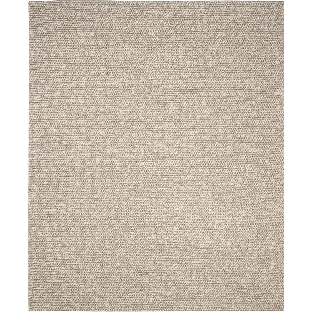 Natura Collection Area Rug - 8' x 10', Beige, Handmade Wool, Ideal for High Traffic Areas in Living Room, Bedroom (NAT620B)