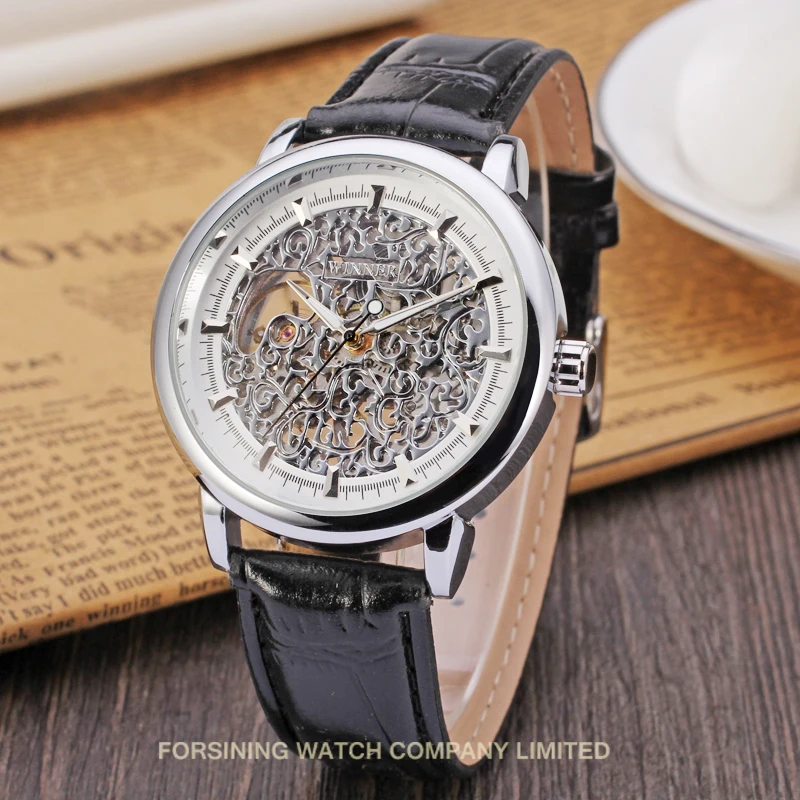 

Оптовая продажа WINNER Роскошные бренды Ультратонкие механические мужские наручные часы Винтажные часы с ручным механизмом Кожаные для тонких запястий