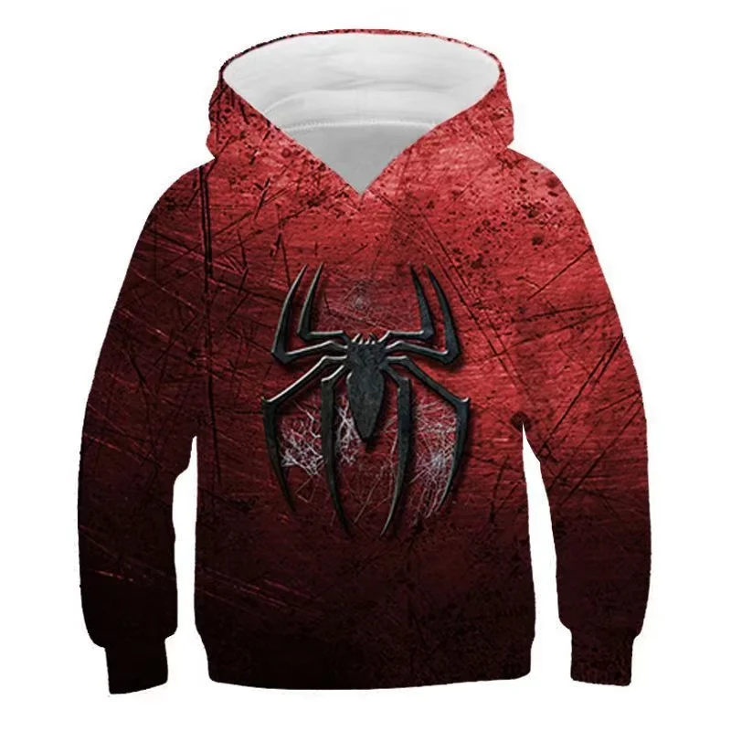 Marvel Spider-Man Iong-sleeved Hooded Sweatshirt Men\'s Children\'s Ioose Casual Cos Clothing Iong-sleeved Top Autumn Coat