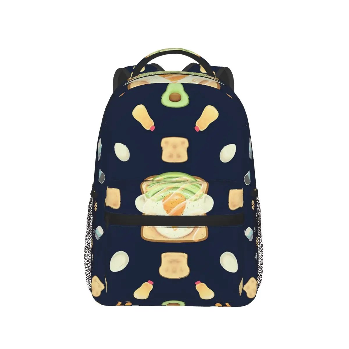 

Cartoon Avocado Bread Cup Bottle Breakfast Backpack Hot Sale Daypack Large Capacity Children BookBag School Bag Shoulder Bags