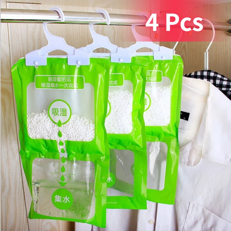 4 Pcs Dehumidifying Bag Moisture Absorption Drying Indoor Wardrobe Anti-mould Absorbers Student Dormitory Home Use