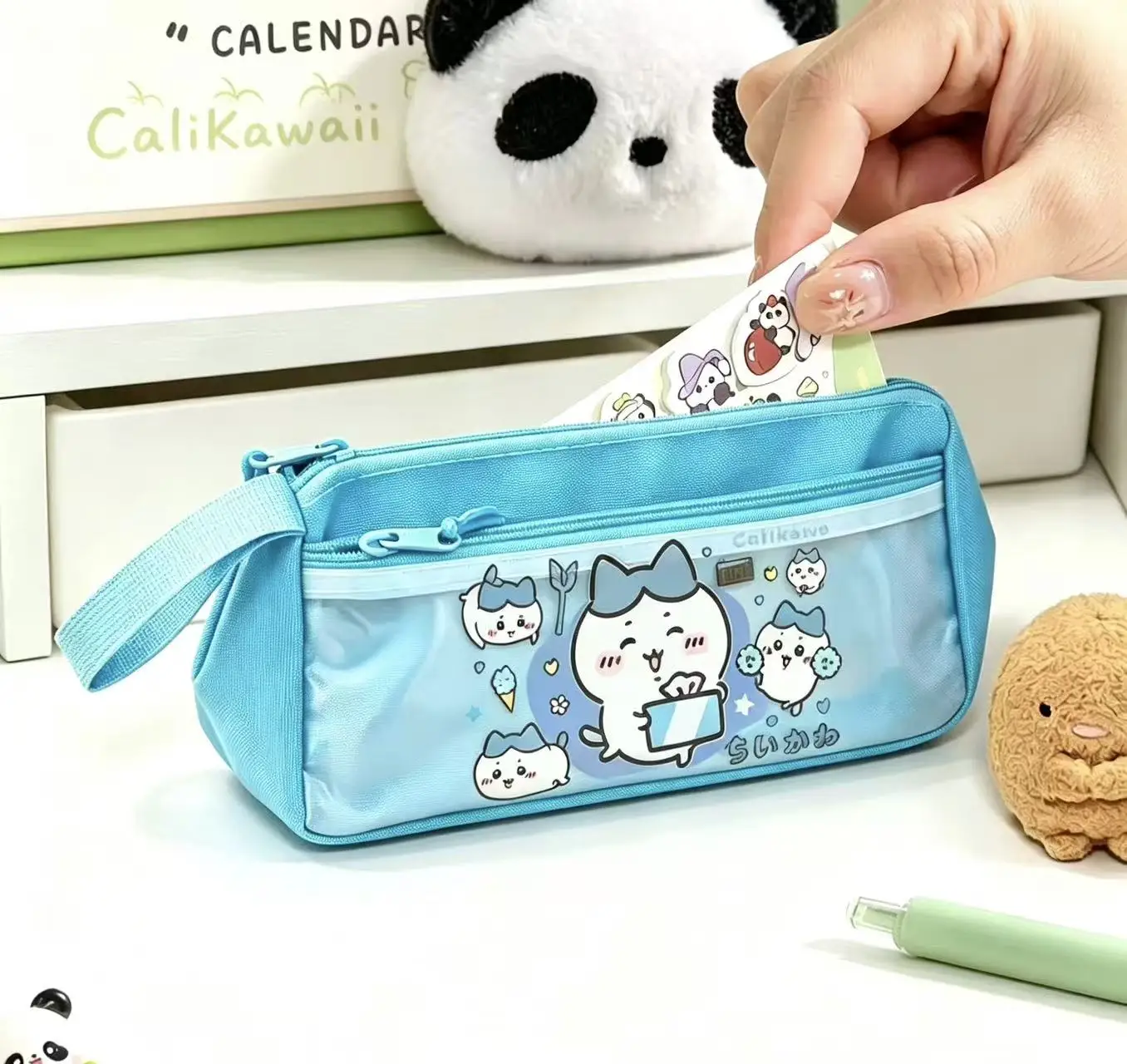 Gapanese Kawaii Chiikawa Cartoon Pencil Box Large Capacity Student Pencil Box Hachiware Usagi High Beauty Stationery Box
