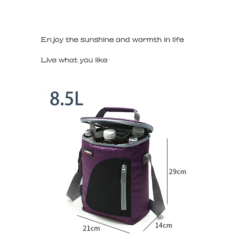 SANNE 8L Thermal Cooler Bags for Unisex Portable Insulated Thermal Lunch Bag Storage Container Multifunction Picnic Ice Pack