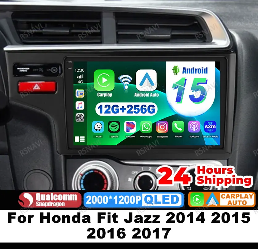

Car Radio Android 15 For Honda Fit Jazz 2014 2015 2016 2017 GPS Navigation BT DVD 5G WIFI Head Unit Multimedia Autoradio DSP
