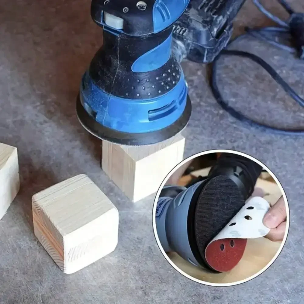 Disques abrasifs en oxyde d'aluminium 5 pouces - grain 80 avec support à crochet et boucle pour meuleuses à air